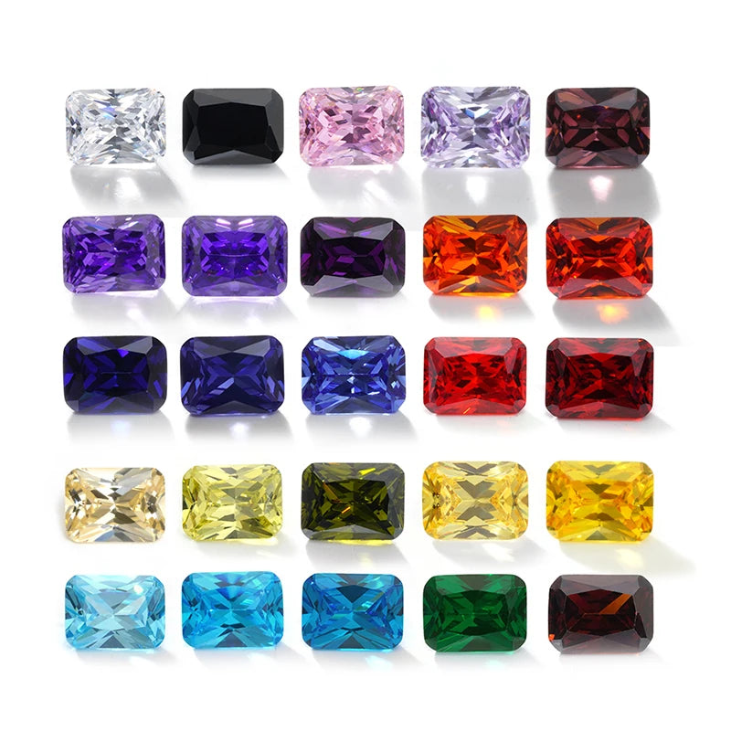 Starsgem  Wholesale Price Loose Gemstones Multicolor 2A  Rectangle Shape   Cz Stone Zircon Stone