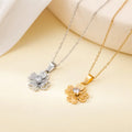 Wholesale No Fade Zircon Stainless Steel Women Simple Luxury Design Double Layered Flower Necklace