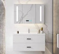 Modern White Width Plywood Bathroom Cabinet Wall Mounted Mdf Bathroom Vanities Basin With Mirror