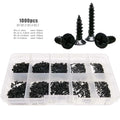 Total 1000pcs/box M1 M1.2 M1.4 M1.7 Black Set Kit Small Mini Micro Cross Phillips Flat Countersunk Head Wood Self Tapping Screw