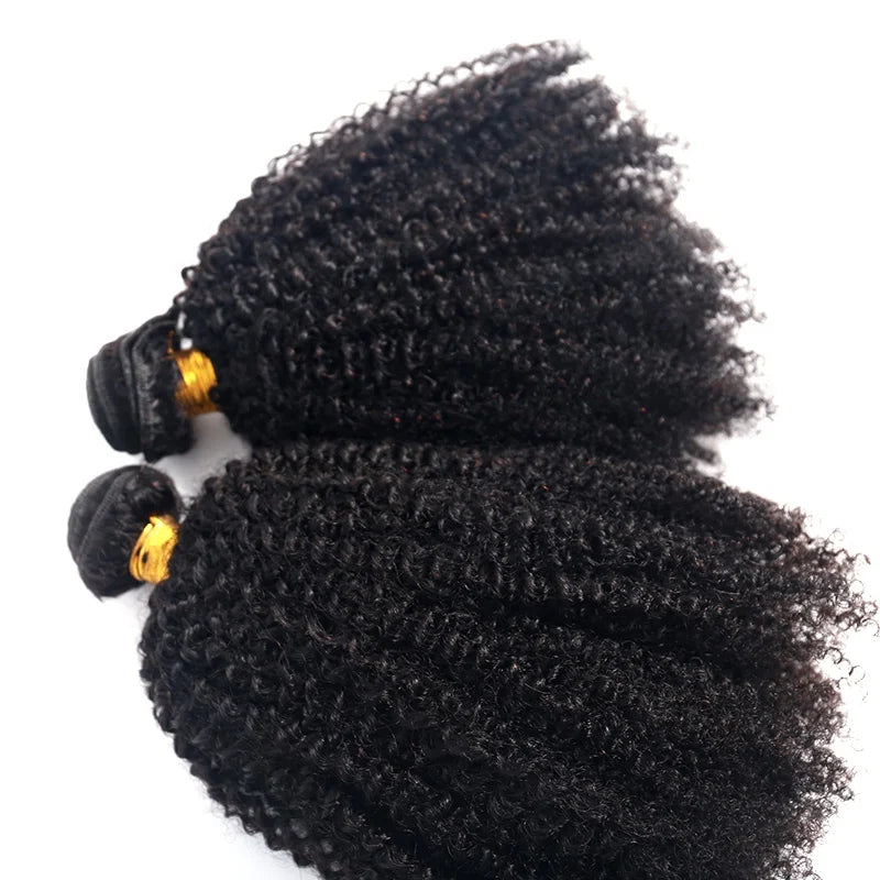 Looking Afro Kinky Curly Human Hair Weave Bundles Natural Women Black 4A 4B 4C Remy Hair Bundles MegaBDM