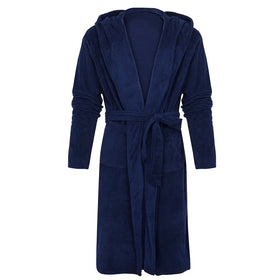 Dressing Gown Mens Fleece Hooded Dressing Gowns
