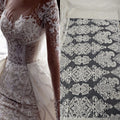 Heavy Beaded Luxury 3D Lace Fabric Bridal Lace Fabric Embroidered Tulle Sequins French Lace for Wedding Dress