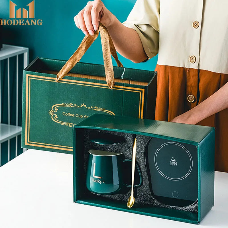 Creative Novelty Ceramic Mug Keep Warm Smart Coffee Cup With Wireless Charger Pad