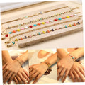 Waterproof Jewelry Colorful Thin Chain 18k Gold Plated Gift Stainless Steel Drop Oil Bead Mini Bracelet for Women