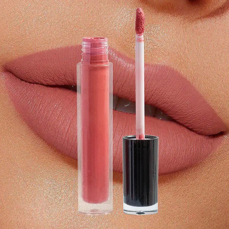 Oem Wholesale Cosmetic Makeup Liquid Waterproof Lip Gloss Private Label Mineral Regular Size Matte NUDE Natural High Pigment 7