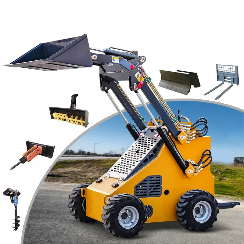 FREE SHIPPING Euro 5 Ce China Mini Skid Steer Agricultural Machinery Mini Crawler Dozer Skid Steer Loader for Sale