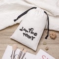 Recyclable Organic Twill Cotton Doubled Drawstring Storage Makeup Packaging Bag Custom Dust Pouch for Skincare