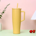 40oz Tumbler With Handle and Straw Stainless Steel Vacuum Insulated Metal Travel Mug Temos Coffee Cup