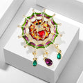 Luxury Custom Spider Shape Diamond Alloy Brooch Men's and Women's Fashion Accessory