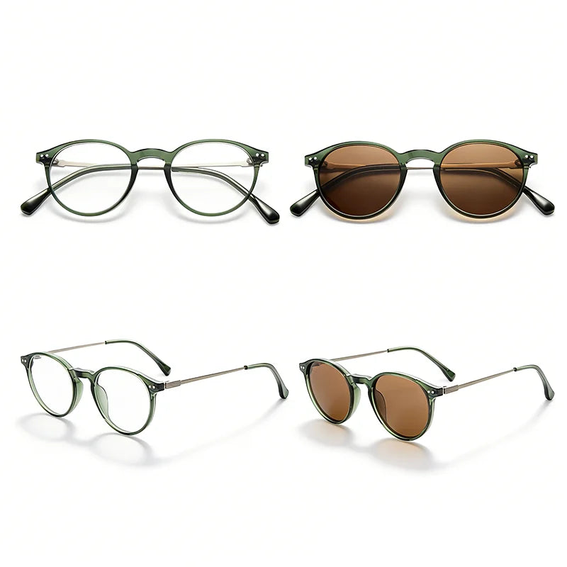 Durable Lightweight High Quality Half Titanium Acetate Unisex Designer Round Eyeglasses Frames OEM