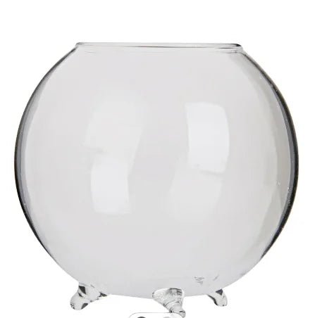 Custom Made Hand-blown Clear Round Ball Hydroponic Glass Terrarium Fishbowl Glass Vase with Feet