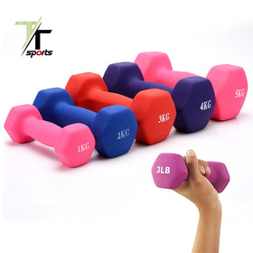 Home Fitness Hexagon Hex Neoprene Dumbbell Hand Weights for Workout Training