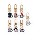 Fashion Lovely Charm Metal Enamel Kitten Cat Keychain for Key Backpack Bag