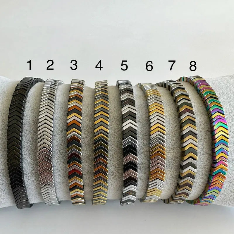 Wholesale Bohemian Healing Calming Spiritual Bracelet Yoga Colorful Arrow Hematite Bracelet for Men Jewelry Drop Shipping