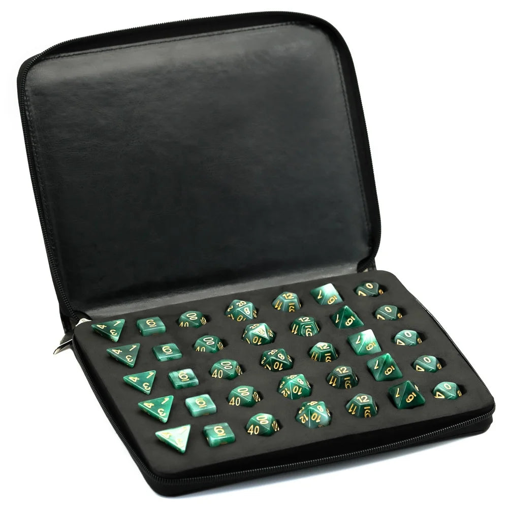For Black Square PU Leather Custom Made Dice Bag 5 Sets Dice Holder RPG Zipper Custom Logo 24cm*19cm*2.5cm