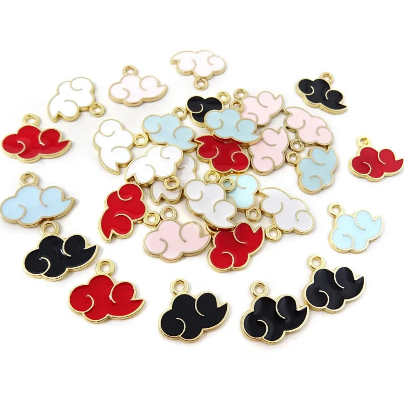 Enamel Cloud Shaped Charms Pendants for Jewelry Making or DIY Crafts