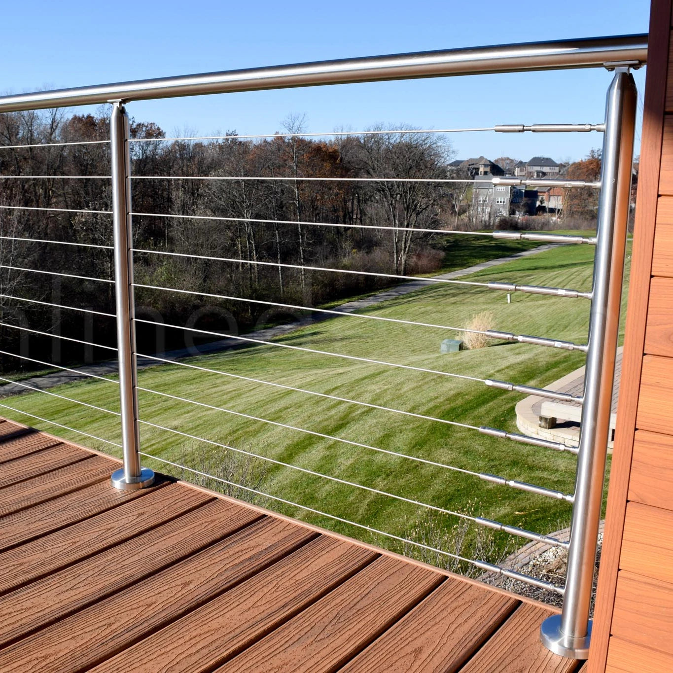 YL METAL Safety Round Cable Railing Deck Mounted for Stainless Steel Balustrade