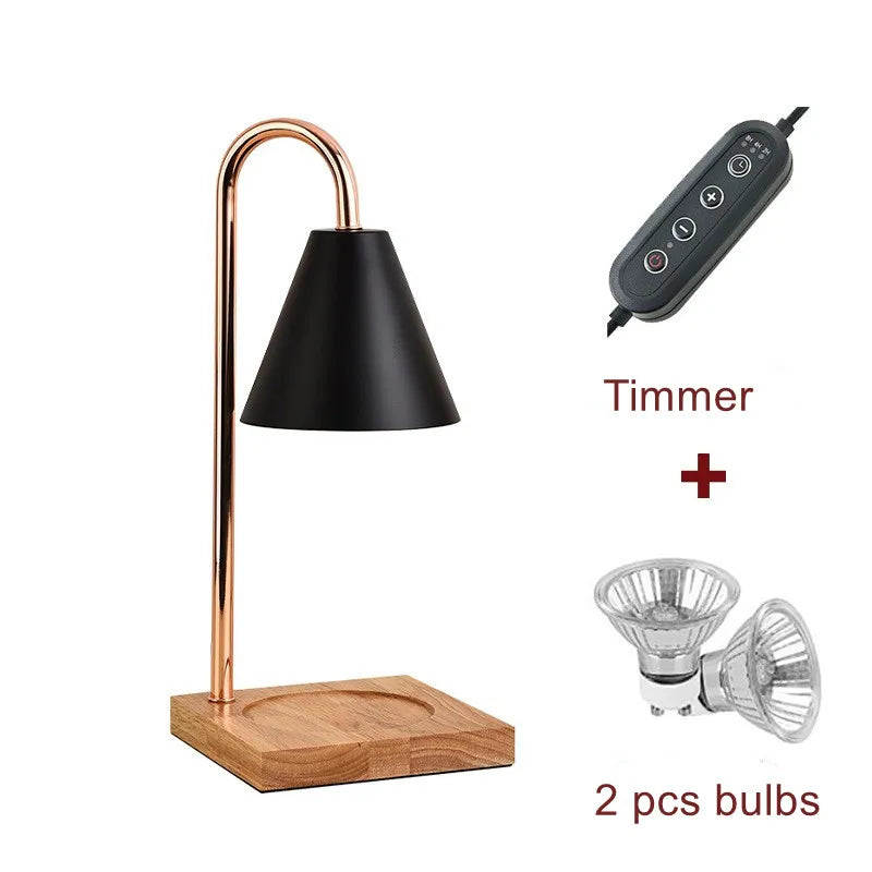 Timer Dimmable Electric Iron Black Candle Warmer Light Warmer Heater with Lamp Timer Wax Candle Heating Device