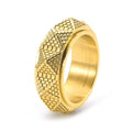 9mm Stainless Steel Ring Silver Gold Black Retro Egyptian Pyramid Rotatable Stainless Steel Ring Finger Ring Jewelry