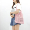 2023 Customizable Lady Vintage Japan Style Tote Bag Crochet Knitted Summer Beach Two Straps Open Closure Large Capacity Boho