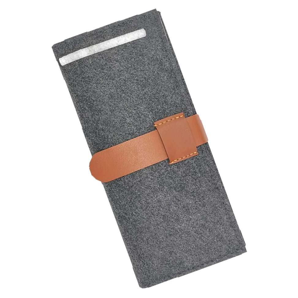 Hot Selling Felt Travel Jewelry Organizer Portable Roll up Felt Jewelry Storage Bag Foldable for Rings Customize Logo