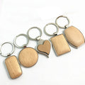 Custom Wood Keychains Blank Metal Car Keychain Wedding Gifts Round Wooden Keychain for Engraving