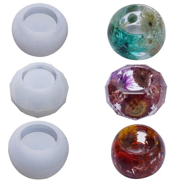 YS Candle Potted Polka Dot Storage Box Silicone Mold for DIY Epoxy Crystal Resin Home Decorations Casting Candle Plaster Tools