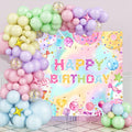 Donut Birthday Party Decorations Set Doughnut Happy Birthday Donut Backdrop Latex Balloons Garland Sets for Party Decor Supplies