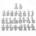 Hiphop Shinning Letter 5A Round Zircon Stab Initial Necklace Gold Plated Brass Rope Chain Party Jewelry
