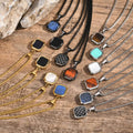 Hot Selling Geometric Square Epoxy Pendant Wholesale Long Sweater Chain Necklace Stainless Steel Jewelry for Men NC-892
