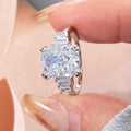 Custom 8A Cz Zirconia S925 Silver Ring Ice Cut Bridal Jewelry Diamond Engagement Wedding Promise Rings for Women