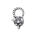 Lovely Cartoon Jewelry Findings Clasp Oxidized Solid Sterling Silver Coating Bear Lobster Claw Clasps for Bracelet Jewelry