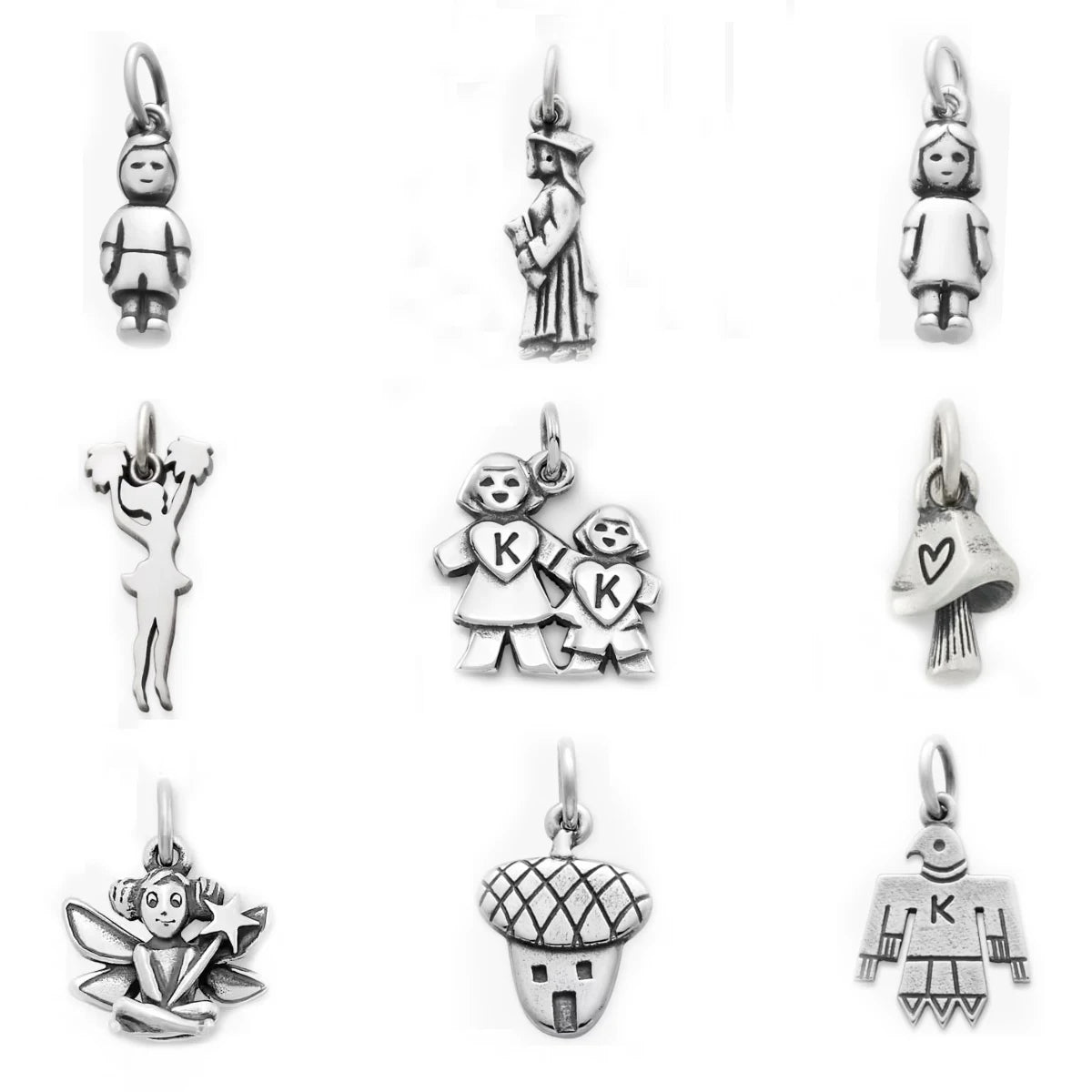 Wholesale 925 Sterling Silver Charm Antique Silver Charms Girl Boy Charm for Women Men Children