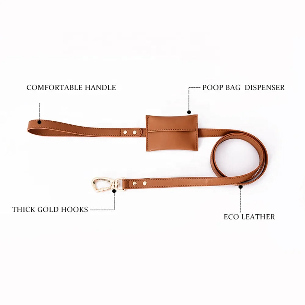 New Item Nylon Plastic Polyester Personalized Multi-functional Dog Leash with Poop Toilet Bag Leashes