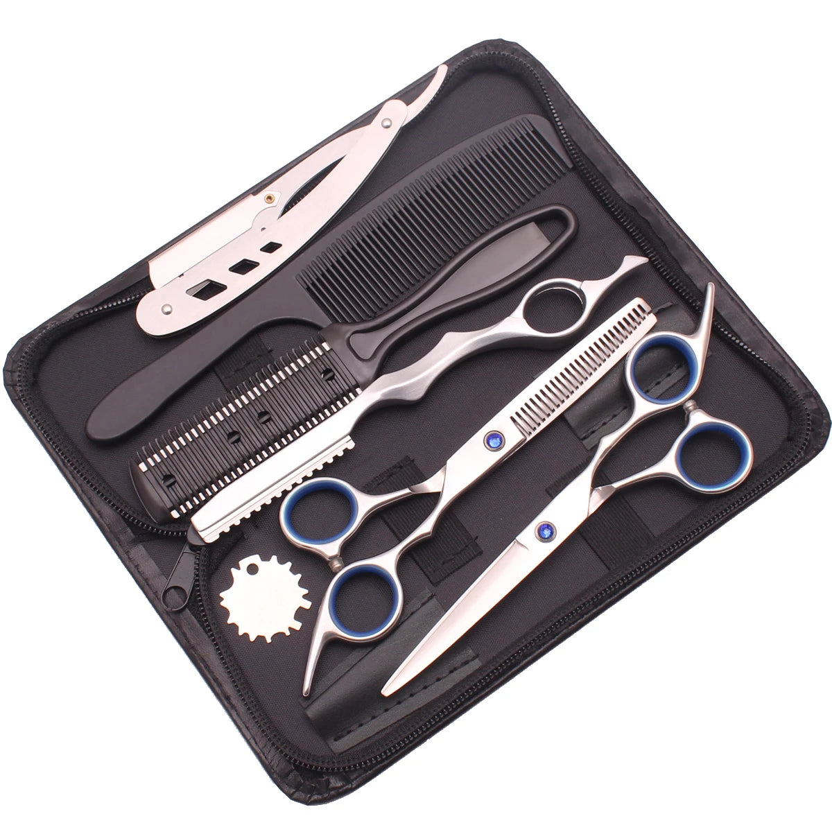 Hair Scissors AQIABI 6'' Hair Cutting Scissors Set Stainless Steel Thinning Shears Barber Shop Hairdressing Scissors A1001