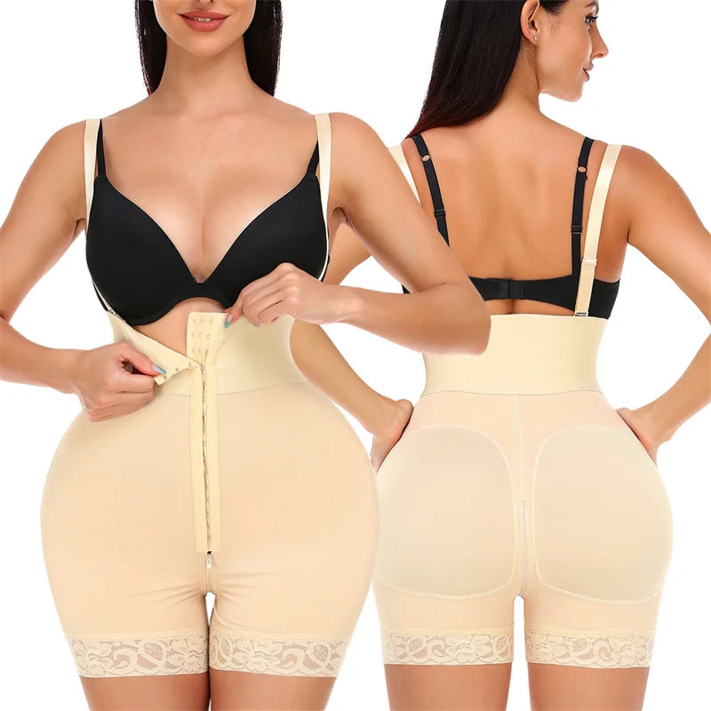 Tummy Control Shapers Lace Zipper Faja Bbl High Compression Cuff Tummy Trainer With Butt Lifter Snatched Body Shaper Pour Femmes