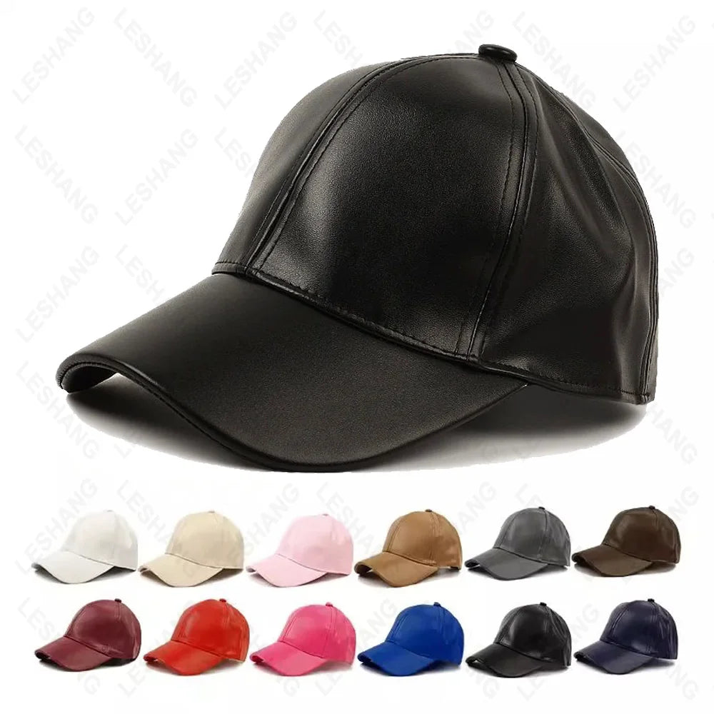 Wholesale Custom logo 6 Panel Laser Baseball Cap Reflective Street Hip-hop Waterproof PU Leather Curved Brim Sports Hats