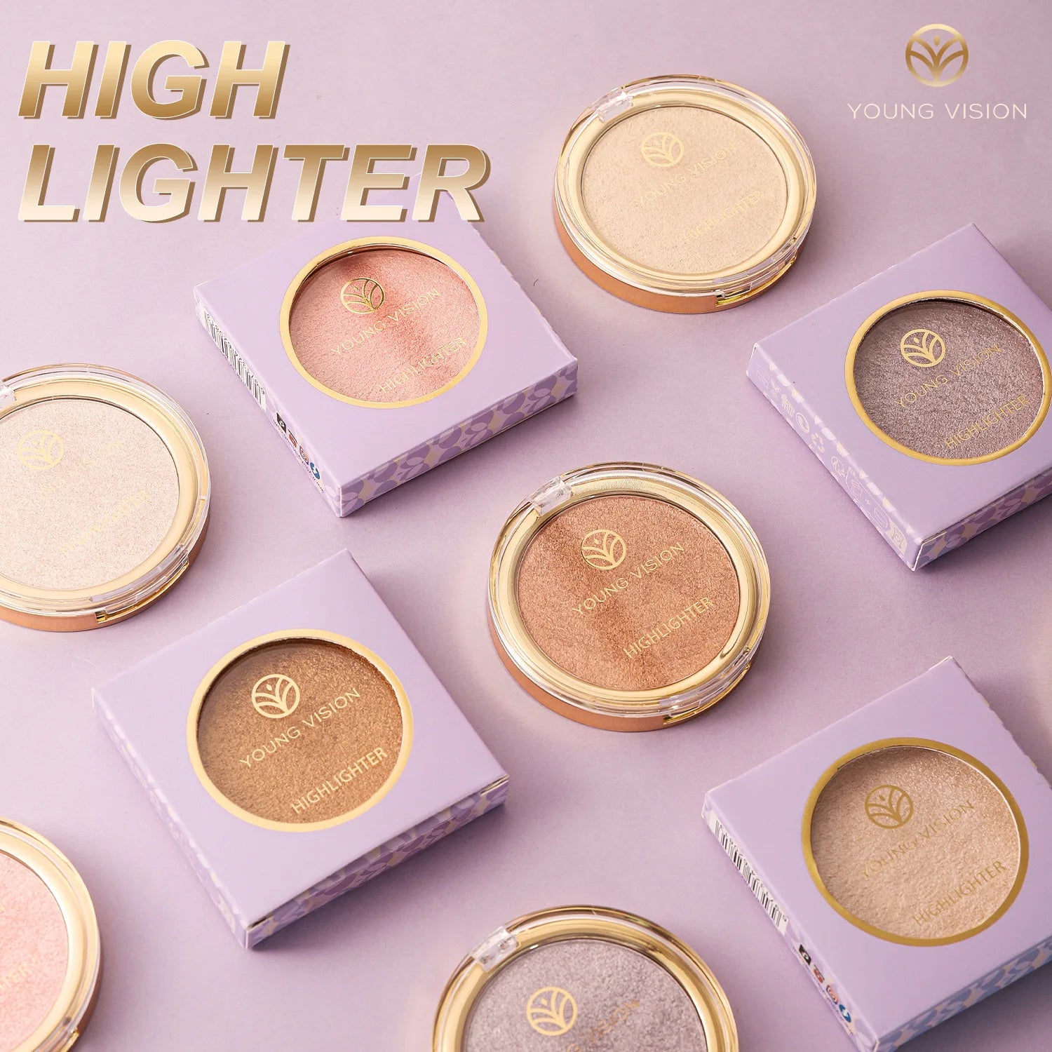 New Design Brightening Shaping Contour Makeup Pressed Powder Baking Powder Polarizing Highlighter