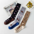 Calf Socks Autumn Winter New Arrivals Cartoon Horse-riding Thick Cotton Bamboo Daily Bows Trendy Versatile Breathable