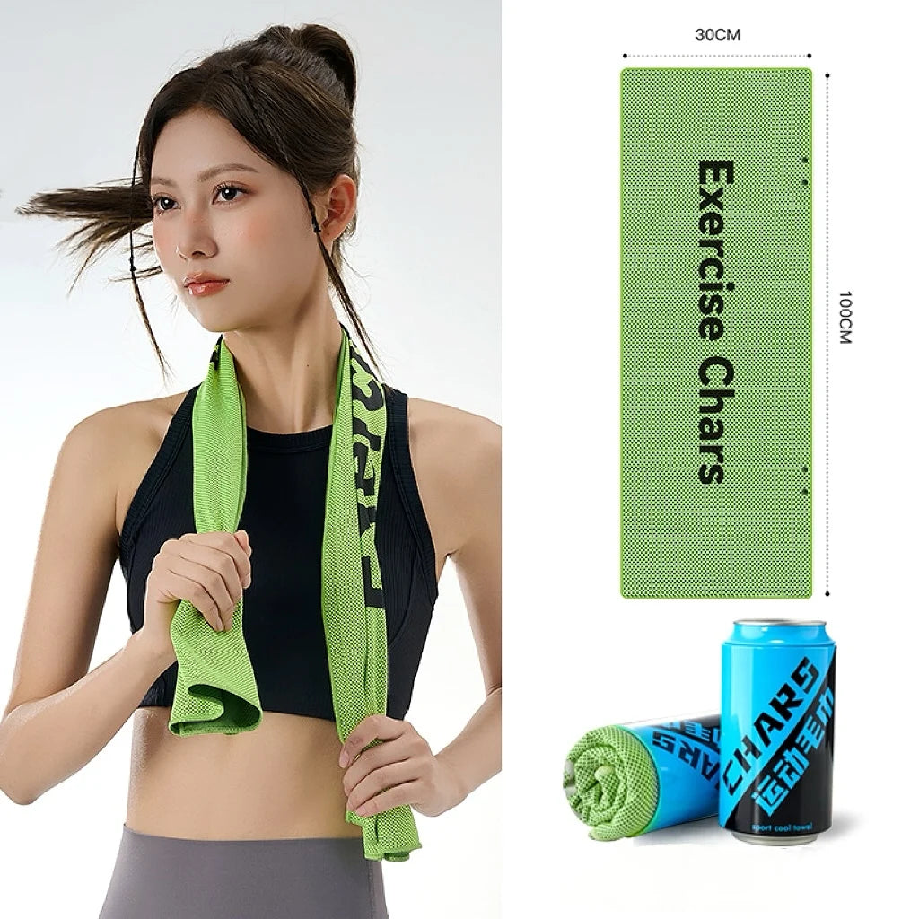 New Green Outdoor Neck Gym Fitness Sport Cooling Towel Customized Quick Dry Cool Towel With Bottle