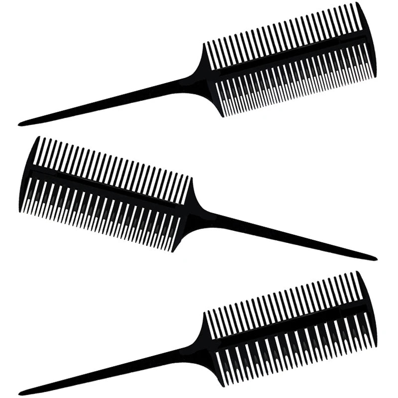 Women's Durable Plastic Rat Tail Comb Heat-Resistant Two-Sided Hair Styling Tool for Salon Use and Highlighting