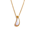 JINYOU 1650 Stainless Steel 2025 Natural Shell Water Drop Chic Pendant Necklace Women Fashion Exquisite Jewelry Bijoux Femme