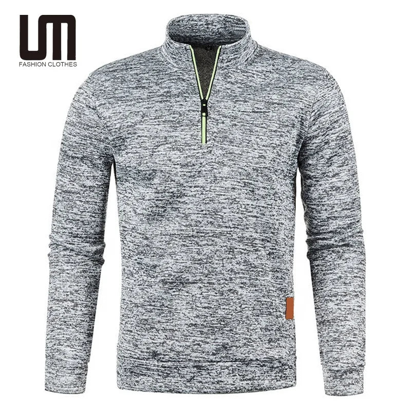 2025 Liu Ming Trending Fashion Autumn Men's Clothing Casual Loose Long Sleeve Pullover Zipper Plus Size 5XL Knitted Sweatshirt
