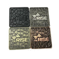 Customized Logo Embossed Retro Fashion Golf Marker 40mm Square Shape Silver Bronze Copper Golf Ball Marker