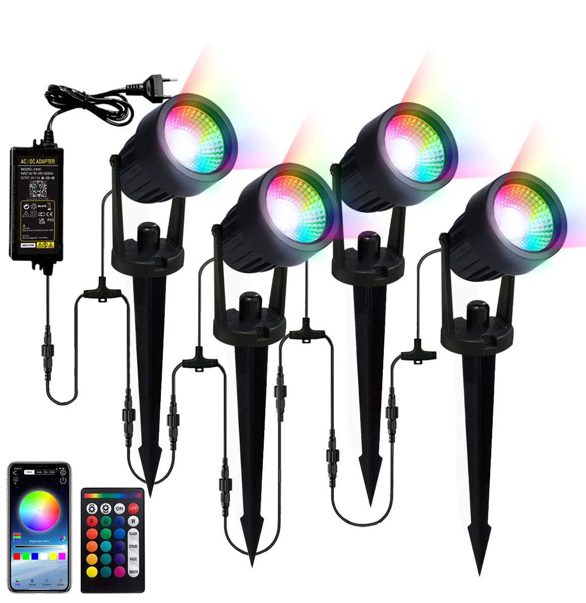 Drop Shipping Garden Lights Waterproof APP Control Timing RGB Color Change Christmas Decorative LED Outdoor Landscape Lighting
