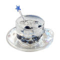 Europe Clear Amber Sunflower Glass Mug Afternoon Tea Cup Set Glass Coffee Mug and Saucer
