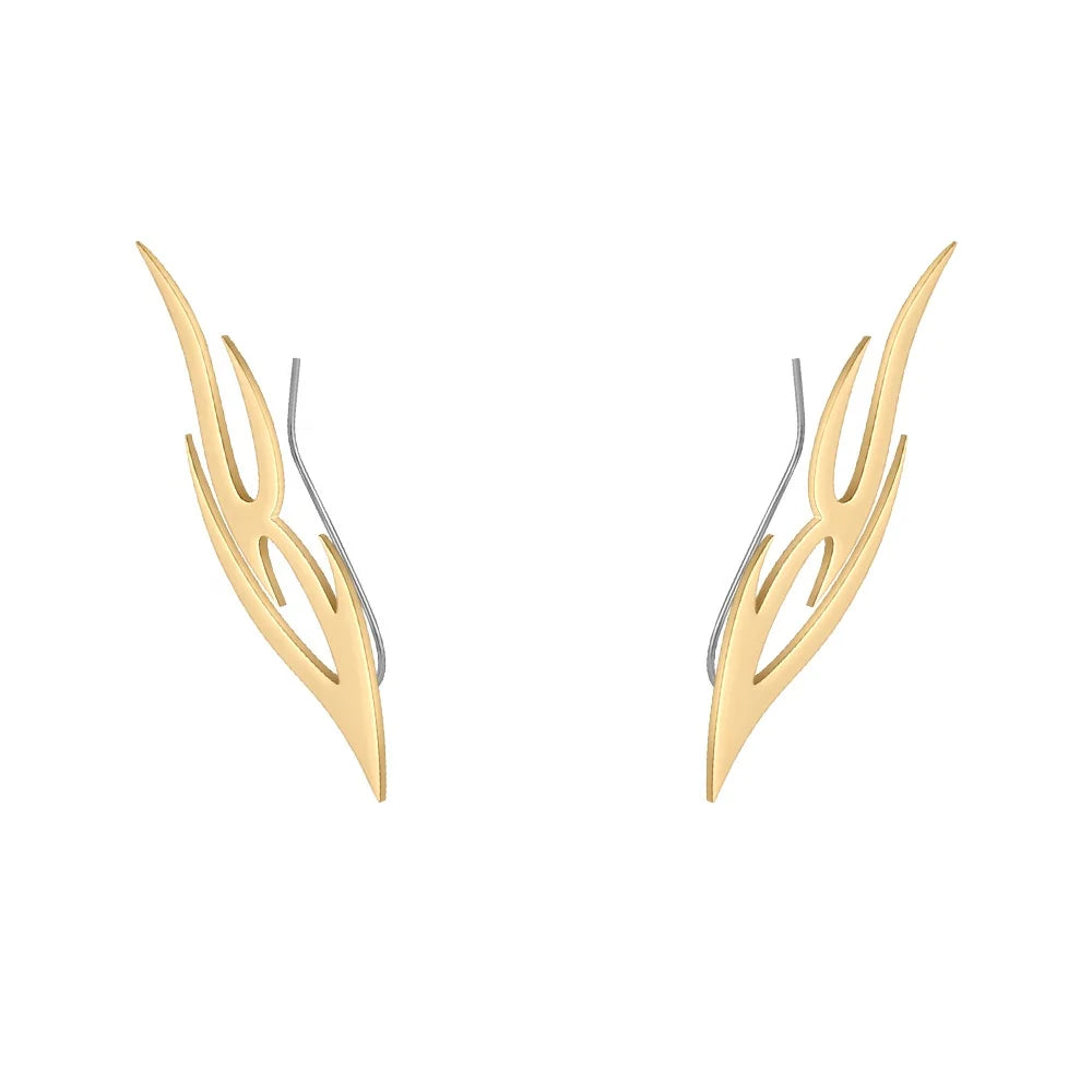Original Design 18K Gold Plated Stainless Steel Jewelry New in Piercing Fire Cone Earring for Women Punk Earrings E221455