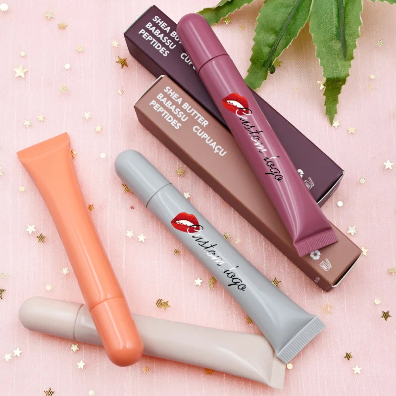 Vegan Lip Oil Fruit Flavor Customized Logo Makeup Moisturizing Liquid Lip Balm Butter Private Label Lip Gloss Tint