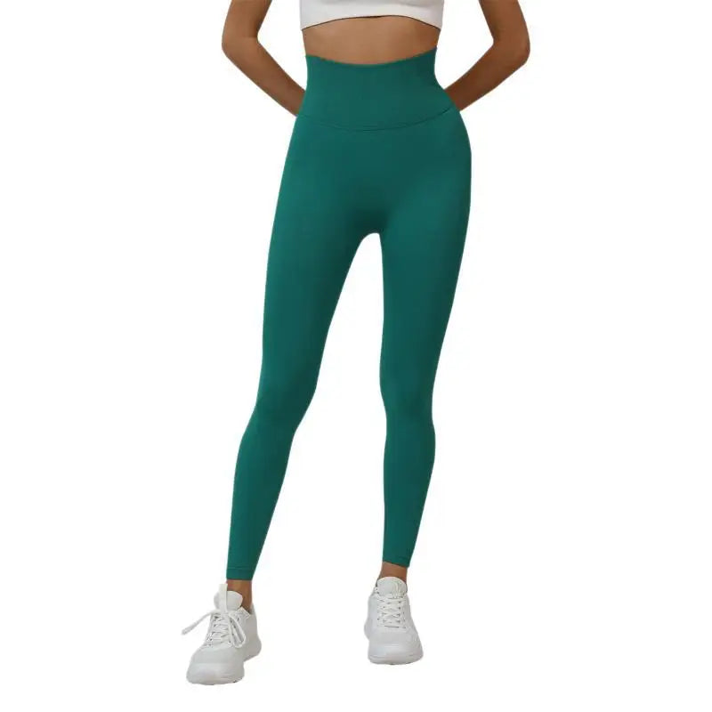 Women's Seamless Quick-Dry High-Waisted Fitness Sportswear Breathable Peach-Shaped Butt Long Pants with Lightweight Elasticity
